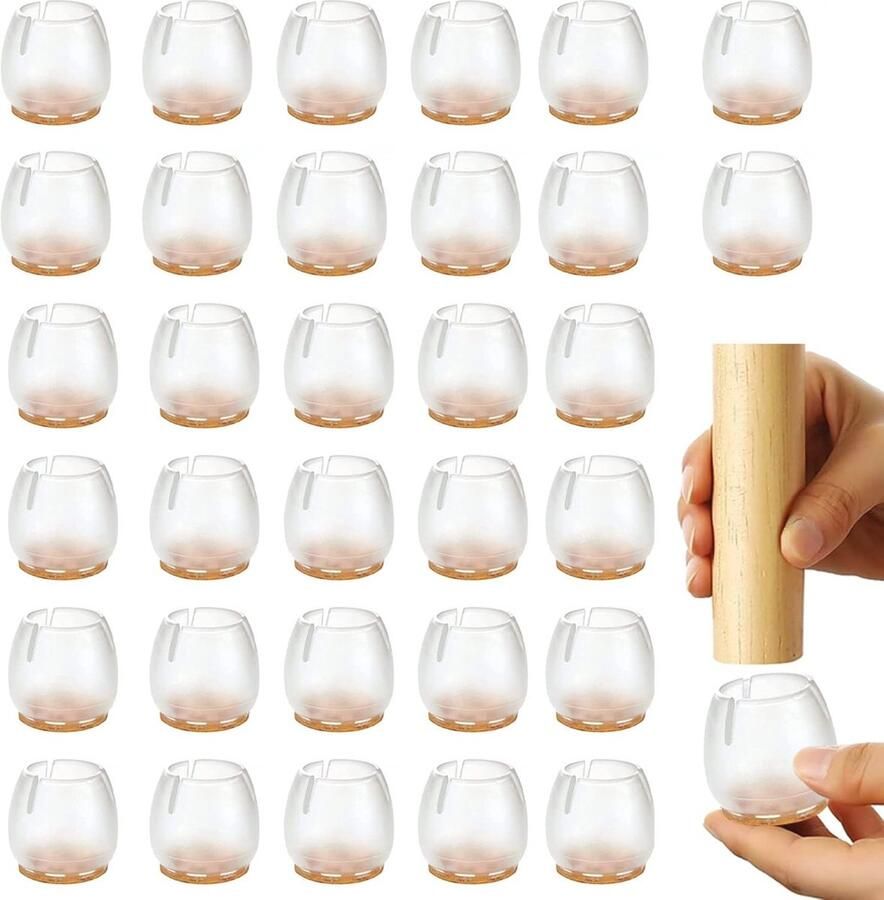 40 Stuks Stoelpootdoppen Siliconen Stoelpootbeschermers voor Geluids- en Krassenpreventie (12 17 mm)