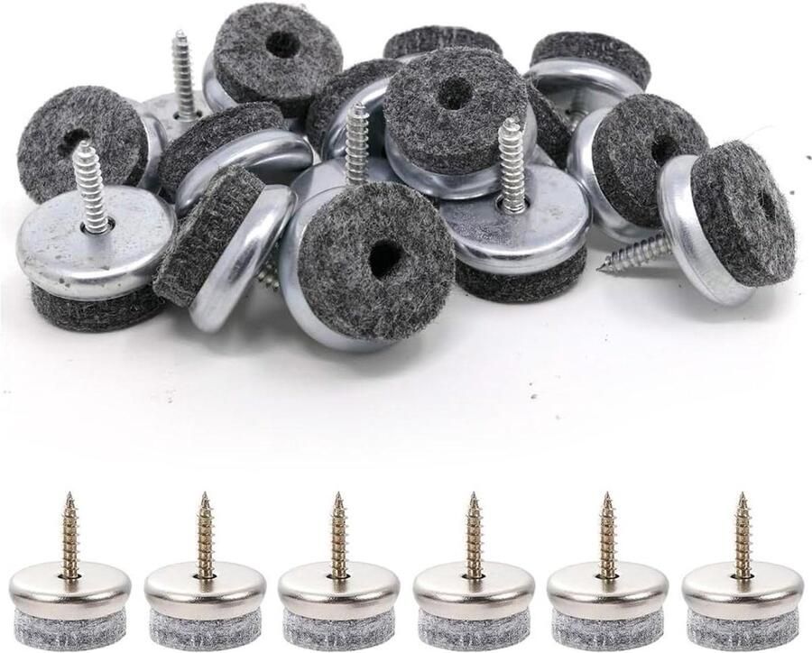 40 stuks viltdoppen 22 mm voor meubels grijs vloerbescherming tegen krassen geluidsreductie voor stoelen laminaat parket tegels