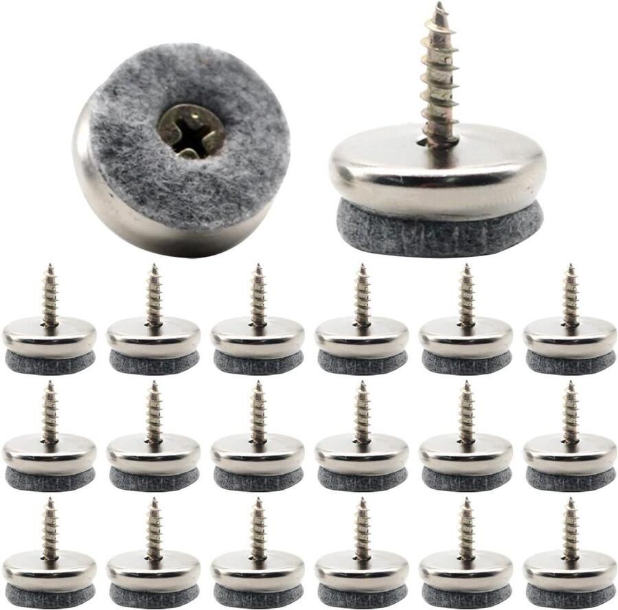 40 stuks viltglijders schroeven 22 mm rond 8 mm dik vloerbeschermkussen voor meubels stoelen laminaat parket en tegels