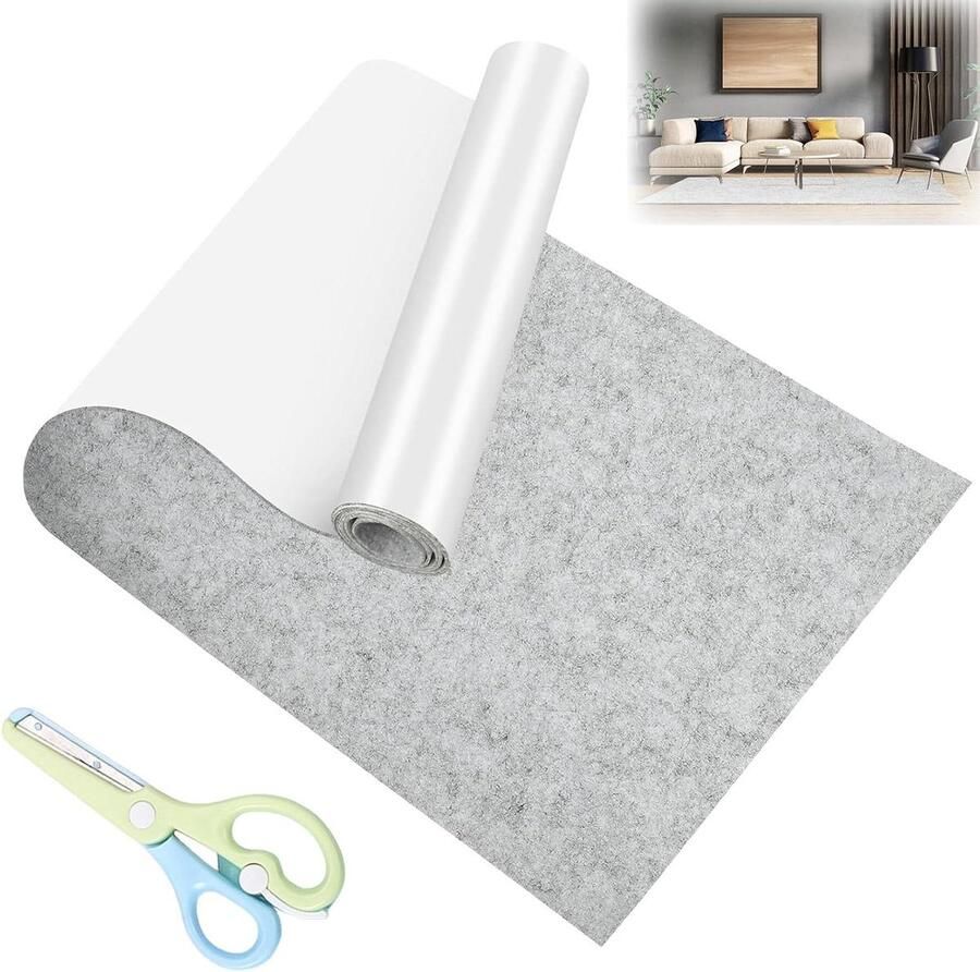 40 x 200 cm Vilt Zelfklevend Lichtgrijs 2 mm Multifunctionele Lijm Schaar Box Liner Cup Mat Fotolijst Stoelpoten Tafelpoten Doe-het-zelf Halloween