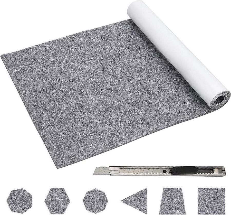 40 x 200 cm zelfklevend vilt 2 mm dik bank tafel stoelbeschermers meubelglijders auto-geluidsisolatie vloerbeschermer grijs