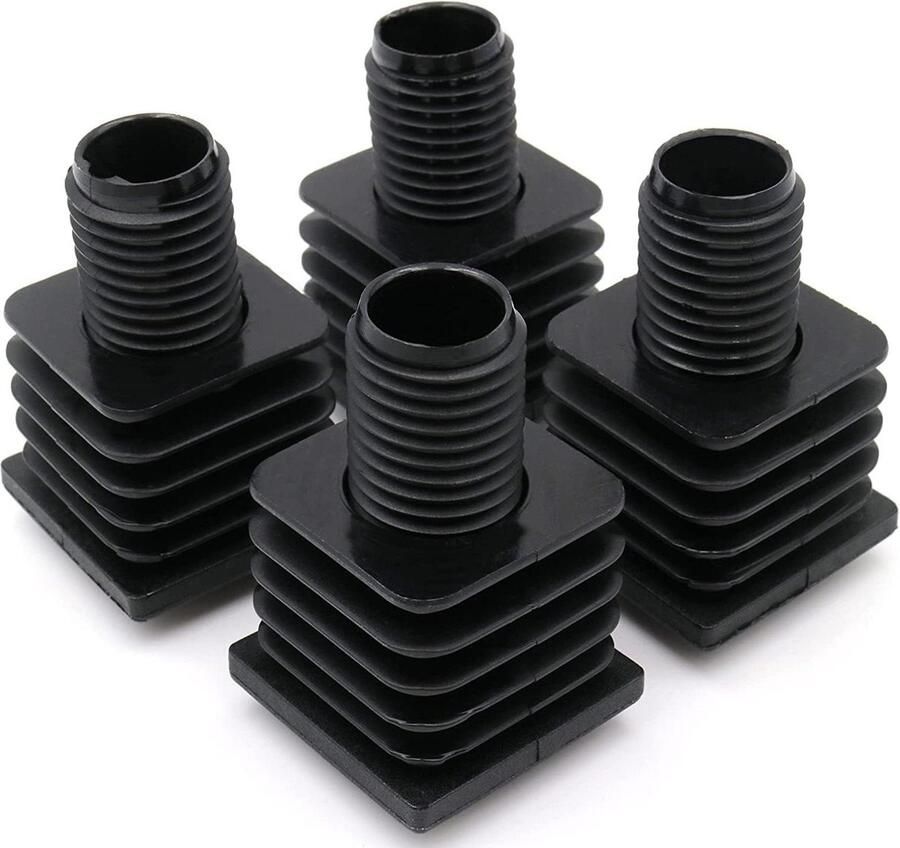 40 x 40 mm vierkante buisstoppen met lamellen M22 x 60 mm 4 stuks wanddikte 2 25 mm