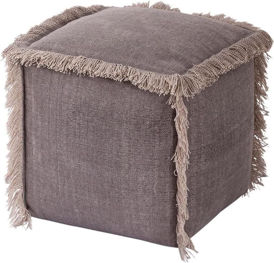 40 x 40 x 40 cm zitblok vloerkussen voetkruk stonewashed-look lichtgrijs