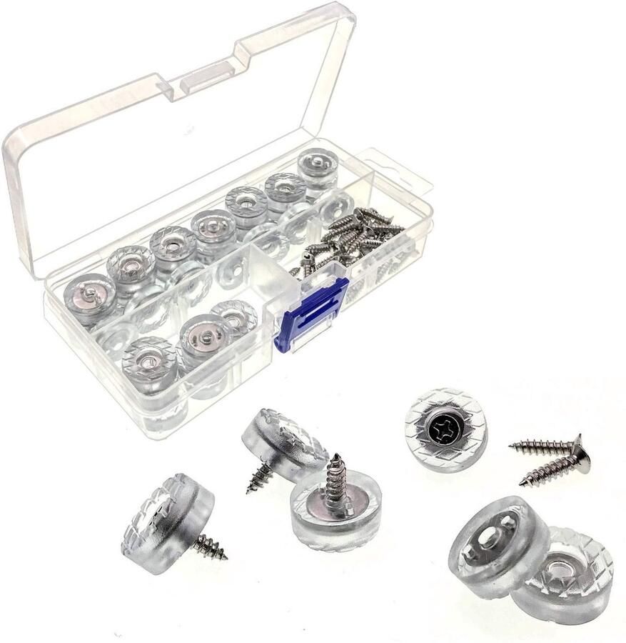 40 x Non-Slip Anti Moisture Silent 18mm Silicone Rubber Floor Protector Pads Glides with Screws for Furniture Chair Legs Feet for Hardwood Tile Floor