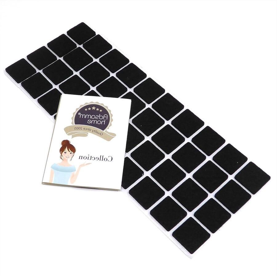 40 x Self-Adhesive Felt Gliders Black 25x25mm Square 3.5mm Thickness Furniture and Floor Protection
