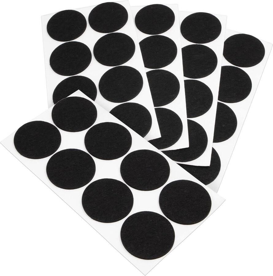 40 x zelfklevende viltglijders Zwart ø 60 mm Rond Meubelviltglijders Dikte 35 mm Meubel- en vloerbescherming