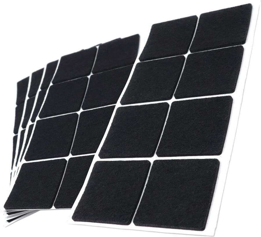 40 x felt gliders black 50 x 50 mm Set of 8