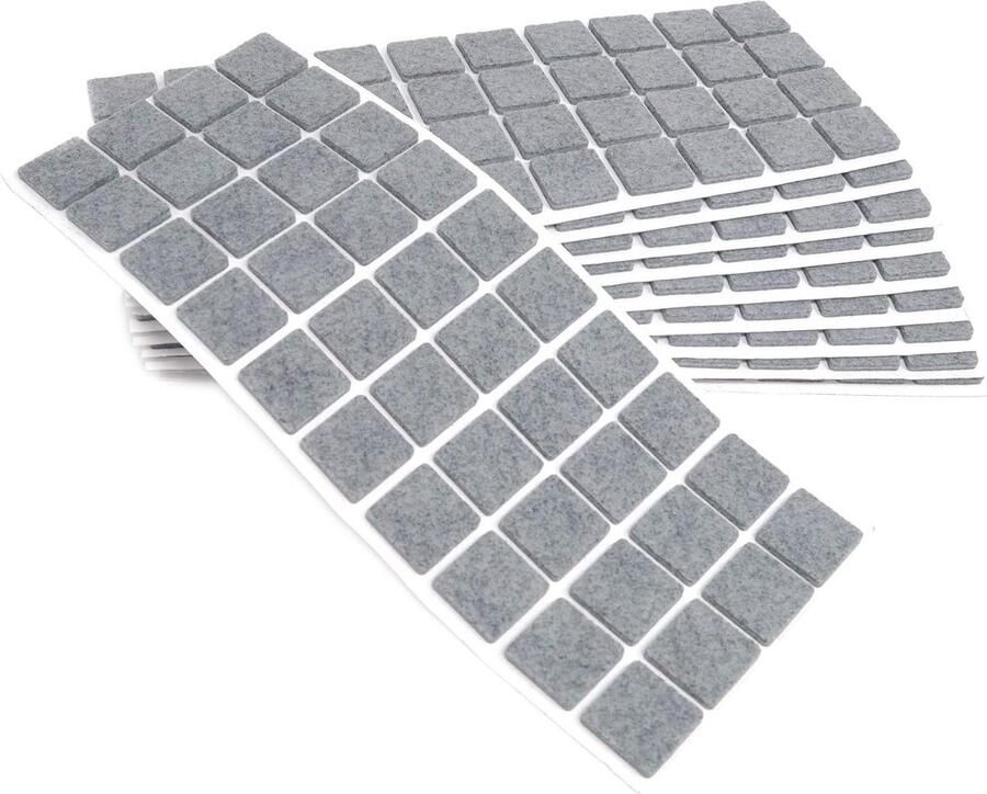 400 x zelfklevende viltglijders Grijs 25x25 mm Vierkant Meubelviltglijders dikte 35 mm Meubel- en vloerbescherming