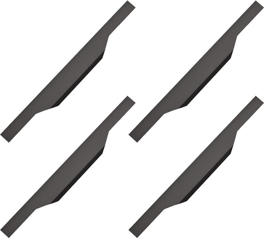 400mm Matte Zwarte Aluminiumlegering Kast Handvatten Set van 4 Vinger Rand Pulls Onzichtbare Meubelstrip Handvat met Schroeven