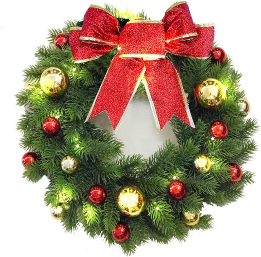 40cm Christmas Wreath Decorative Wreath Christmas Ball Wreath Christmas Ornament Front Door Fireplace Bedroom Cabinet Hanging Decoration