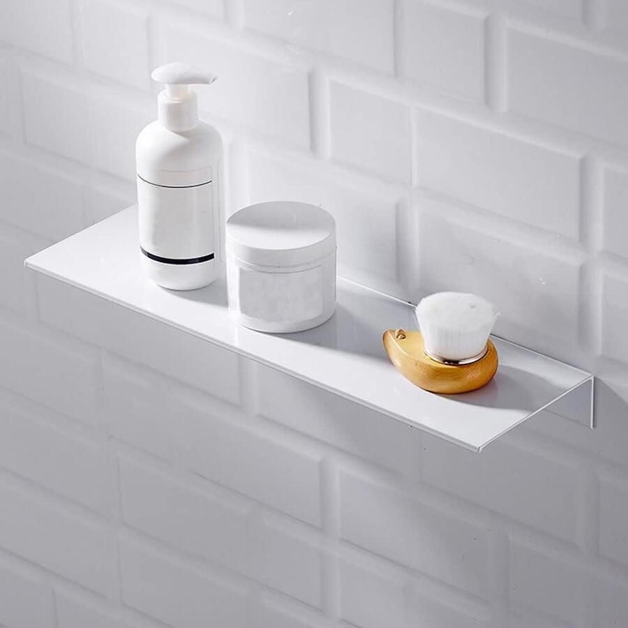 40CM Douche Caddy Roestvrije Opslag Planken Wandmontage Zonder Boren Geschikt voor Keuken Badkamer Lijm Montage