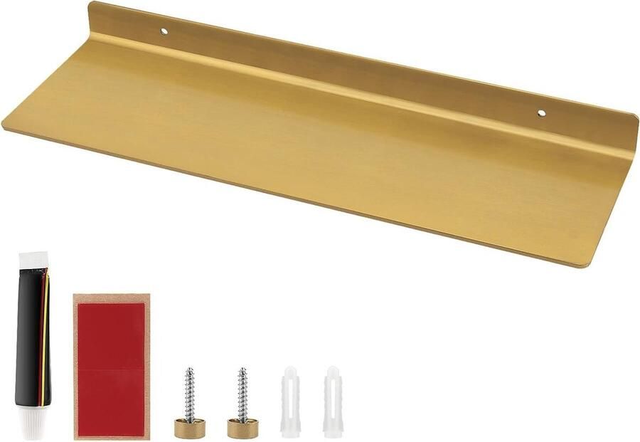Wandrek 40 cm goud metaal hangrek voor badkamer keuken slaapkamer zwevende wandplanken & -rekken