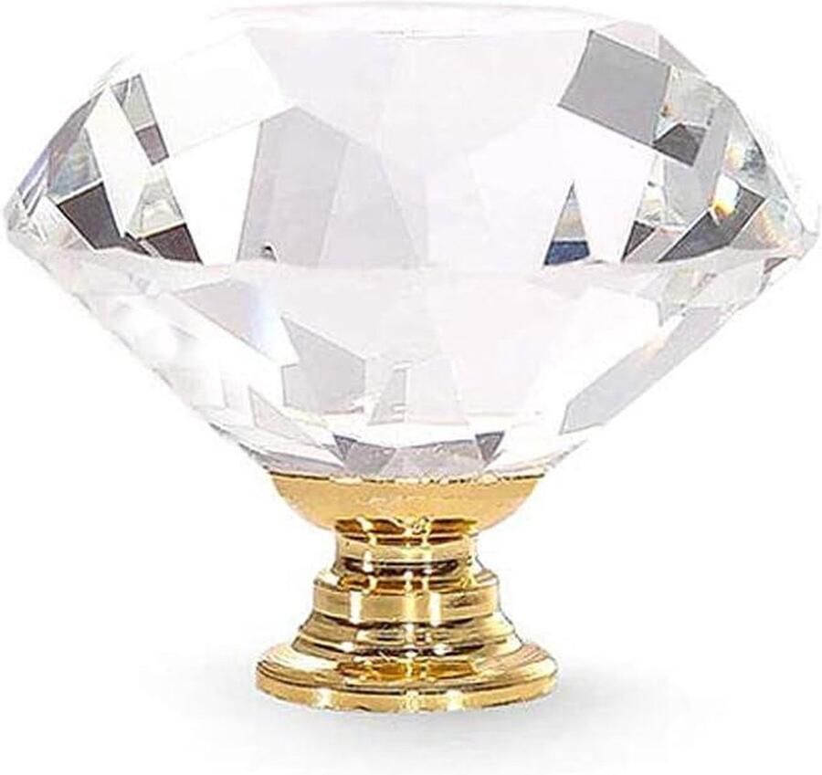 16 Stks 40 Mm Clear Crystal Knoppen Glas Diamond Cut Vorm Kast Lade Pull Handvat met Schroeven voor Dressoir Deur Borst Bin Garderobe Keuken Badkamer Thuis
