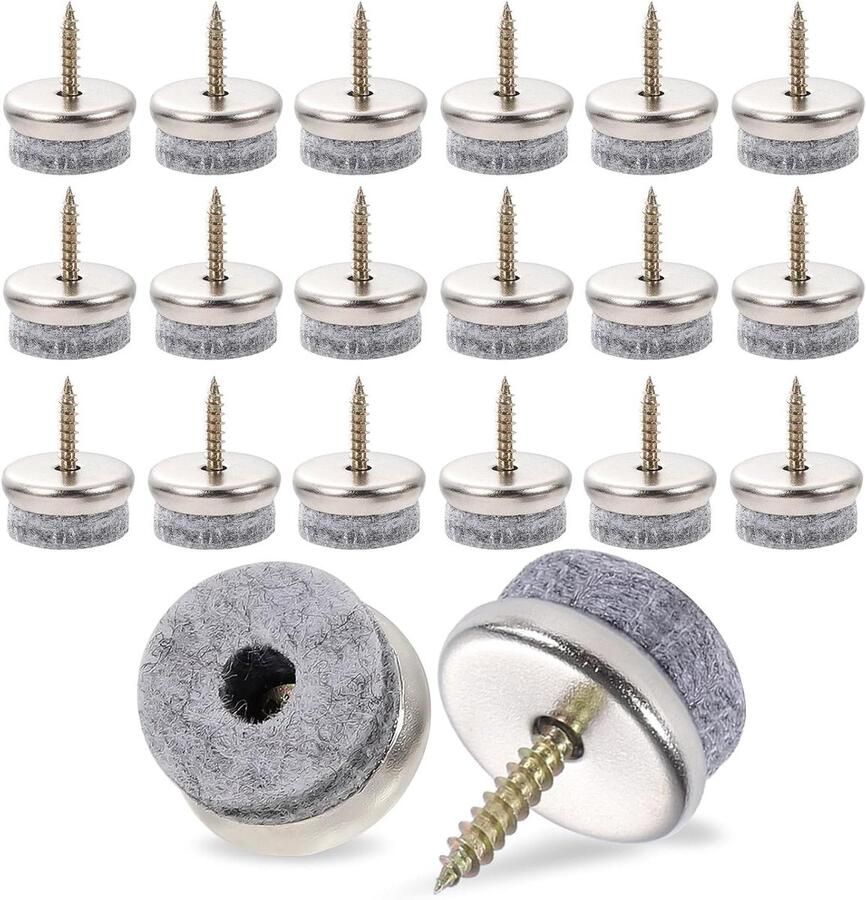40 stuks 28 mm viltschroeven Viltglijders voor meubels met nagels Viltstoelpootbeschermers Vloerbescherming voor meubels stoelen laminaat parket en tegels (grijs)