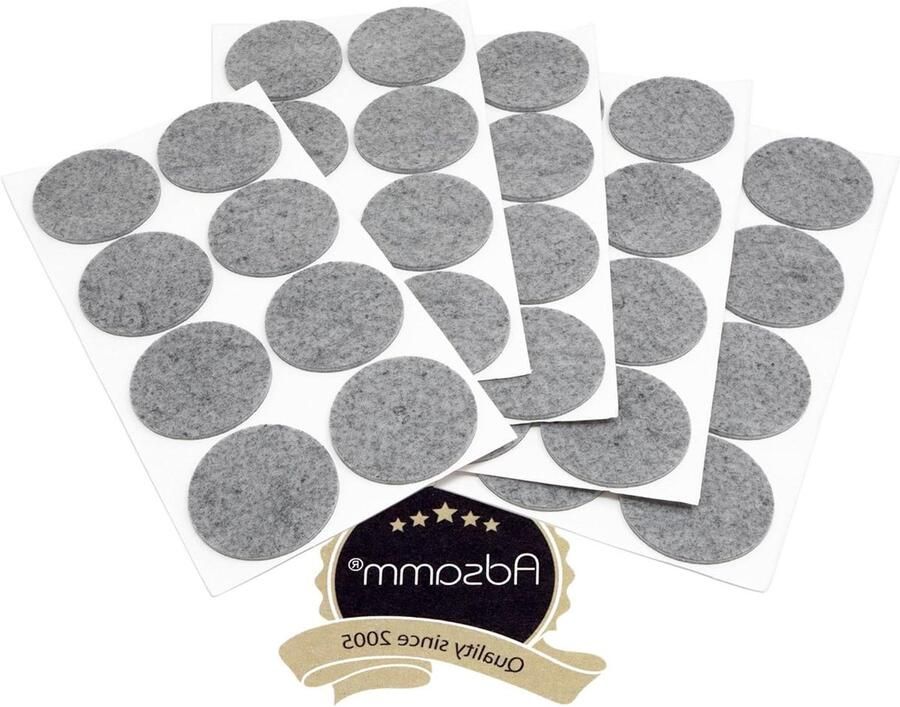 40x zelfklevende viltglijders grijs 60mm rond meubelviltglijders dikte 35mm meubel en vloerbescherming