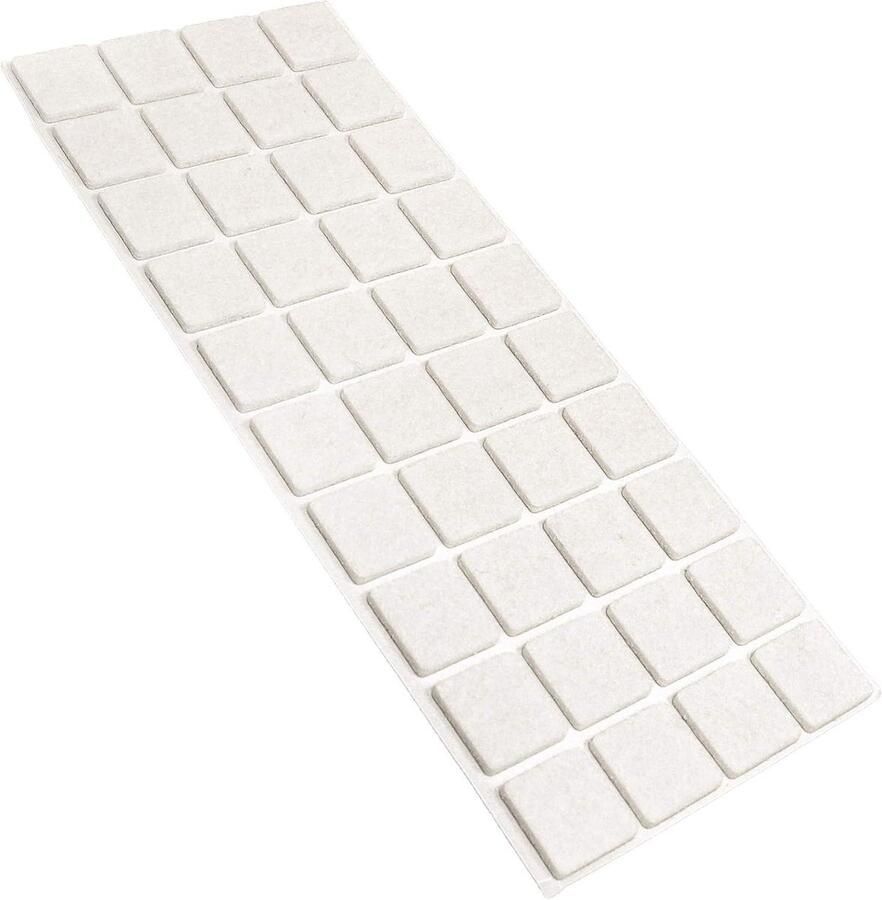 40x zelfklevende viltglijders Wit 25x25 mm Vierkant Dikte 35 mm Meubel- en vloerbescherming