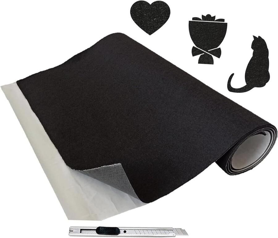 40x200cm Self Adhesive Felt Glides 2mm Thick Roll for Chair Furniture Legs Floor Protection Black