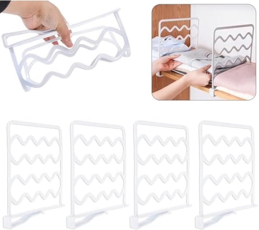 4 12 stuks PP-kunststof plankverdelers kledingkast kastverdeler Wave plankverdeler afneembare plankverdeler voor kledingkasten kasten (4)