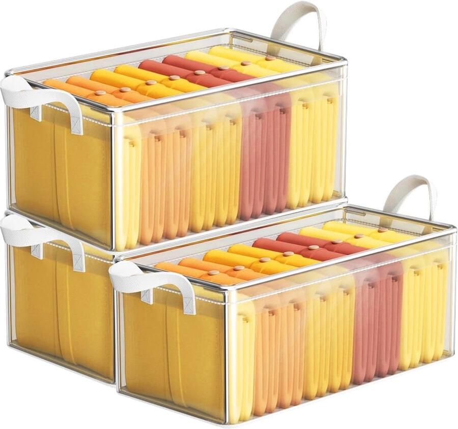 42L doorzichtige plastic opbergdoos set van 3 (doorzichtig 42L)