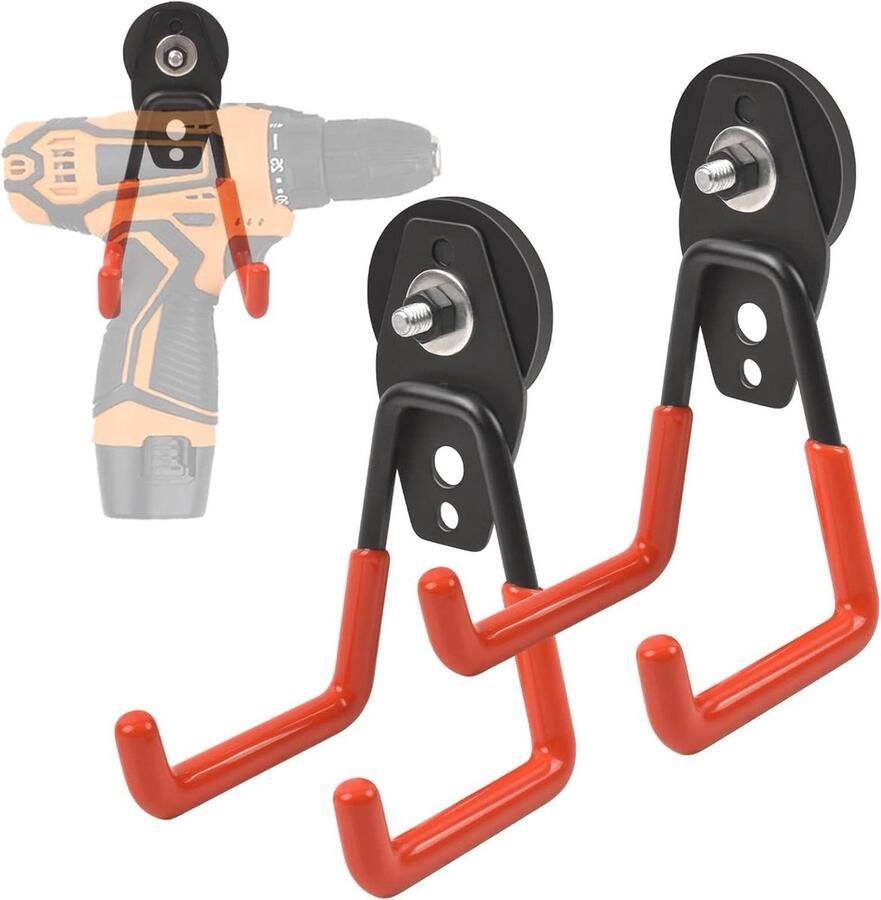 43 mm extra sterke neodymium magneethaken voor metalen kasten set van 2 met anti-slip coating