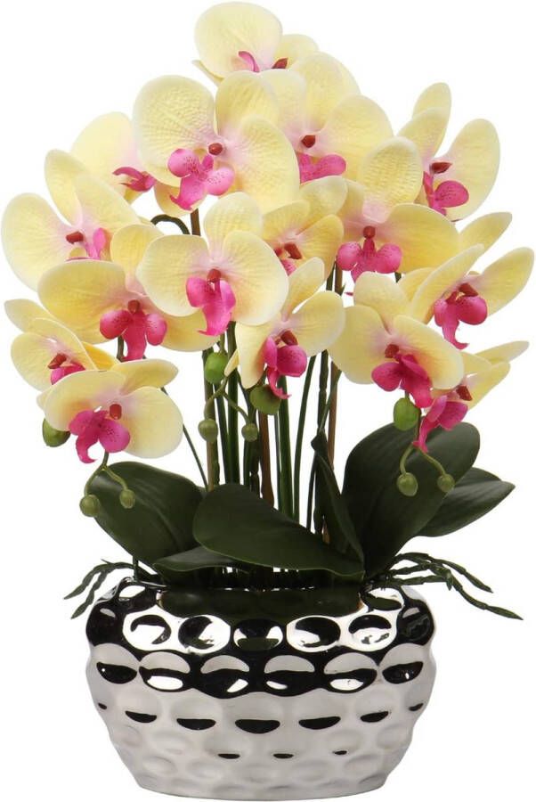 44CM Kunstorchideeën Phalaenopsis Kunstbloemen zoals echte decoratieve orchidee Bonsai Kunstplant Arrangement in keramische pot voor tafel Woonkamer Woondecoratie Decoratie - Foto 2