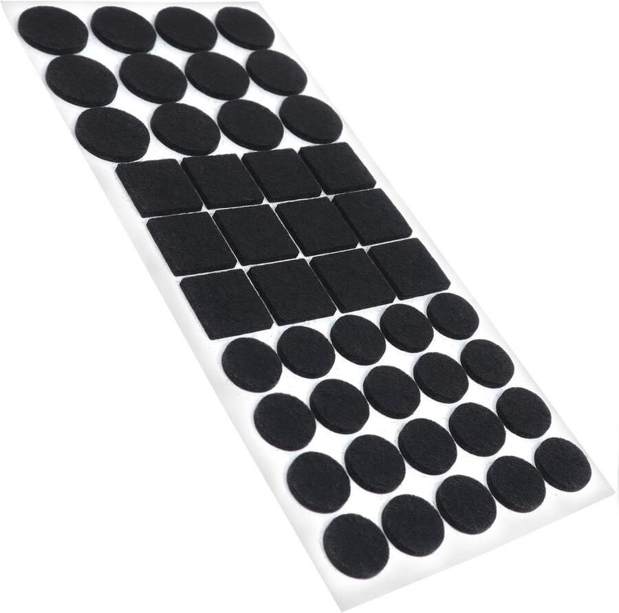 44 x zelfklevende viltglijders zwart ø 20 mm ø 28 mm 25x25 mm rond vierkant meubelglijders van vilt met 35 mm dikte meubel- en vloerglijders