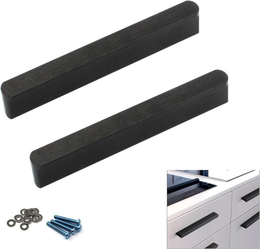 446 mm gat naar gat 500 mm zwart handvat trek solide zinklegering lade kast handvat keuken kast handvat (2 stuks) cabinet handle black