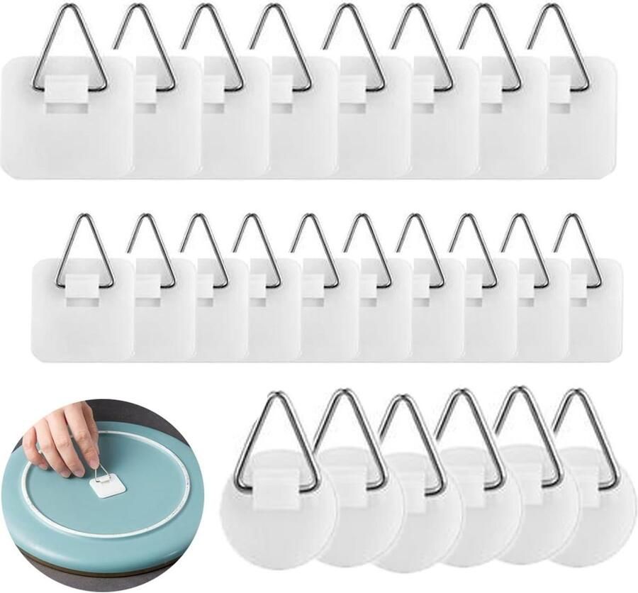 45 Stuks Onzichtbare Zelfklevende Fotohanger Schuimsheet Fotohaken Zonder Spijkers Fotohangers Plakhaken voor Huis Wanddecoratie Kunst Foto Fotolijst Badkamerkast Keukendeur klevende spijker