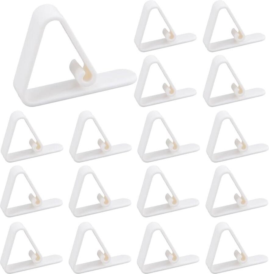46 Pcs Plastic Table Skirt Clips White Picnic Table Clips Desk Cloth Clips Tablecloth Accessories voor Outdoor Camping Picnic Wedding Party Event Keuken Home Supplies 4.4x5.5