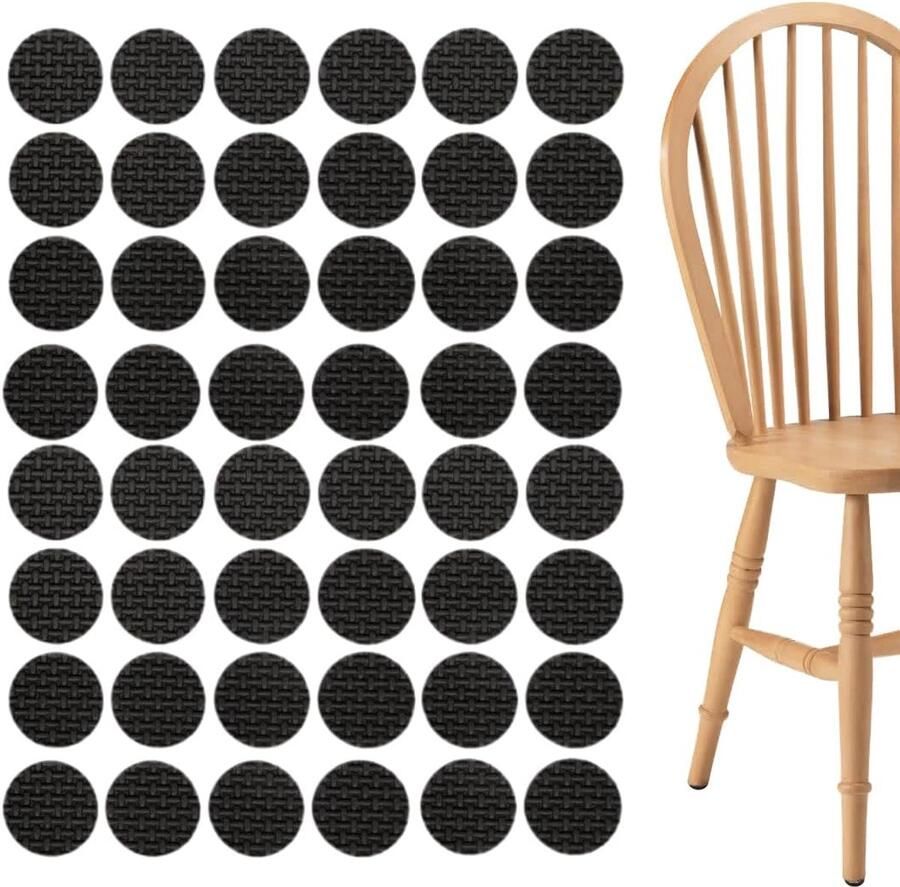 48 stuks 20*3mm meubelbeschermers zelfklevende kussentjes stoelkussen meubel kussentjes beschermpads voor houten vloeren tafelpoten stoelen en bedden zwart