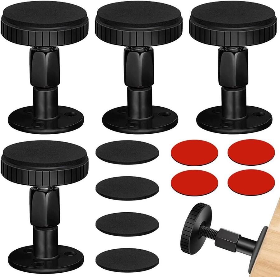 4pcs 46-64mm Adjustable Anti-shake Bed Stabilizer Headboard Stopper Support Telescopic Support with Furniture Cushions for Beds Couches Tables