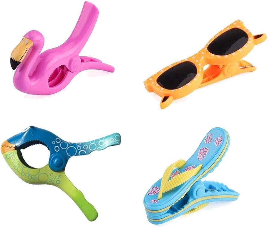 4PCS Beach Towel Pegs Windproof Beach Towel Clips for Sun loungers Sun loungers Pool Chairs