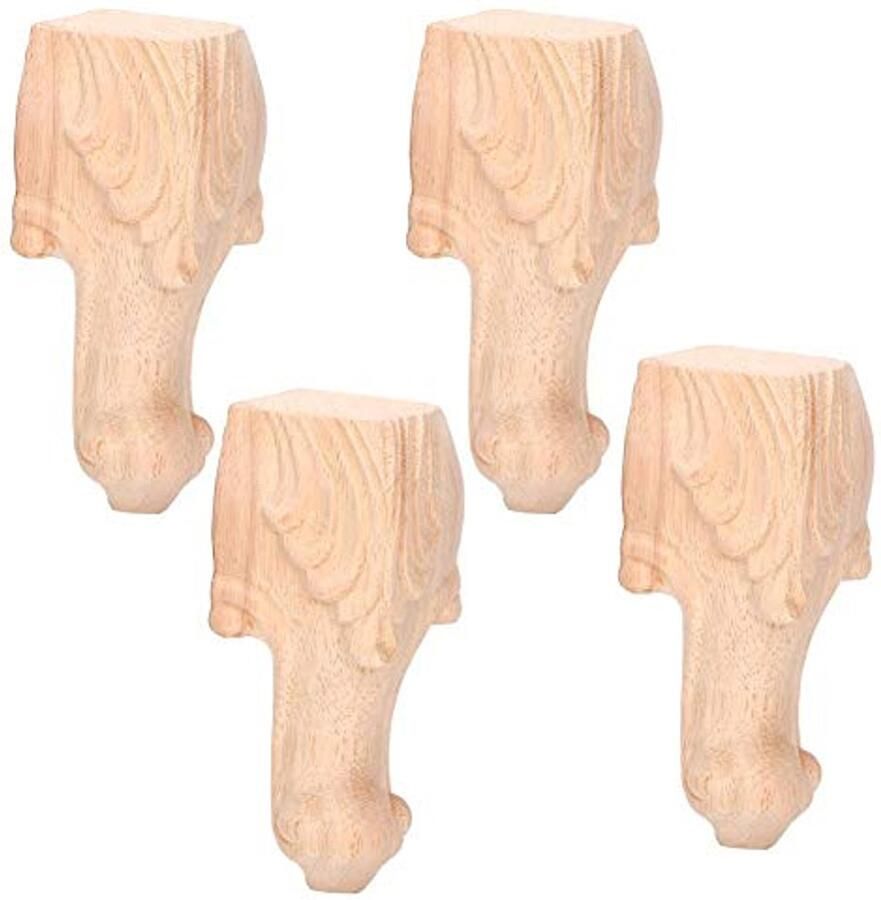 4pcs Cabinet Legs Sofa Carved Table Legs Furniture European Style Legs Wooden Sculpture Corner Wall Lamp Home Furniture Decor (15 * 6cm)