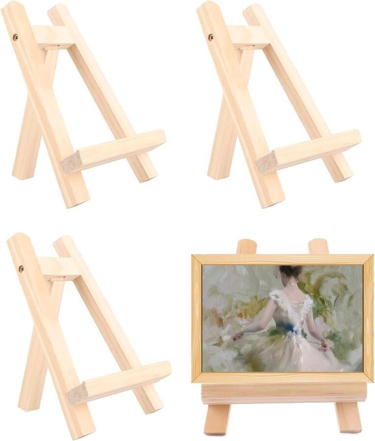4pcs easel small 15x20cm tafel easel decoratie mini houten easel voor tafelstand fotolijst houder menukaarten posters fotodisplays