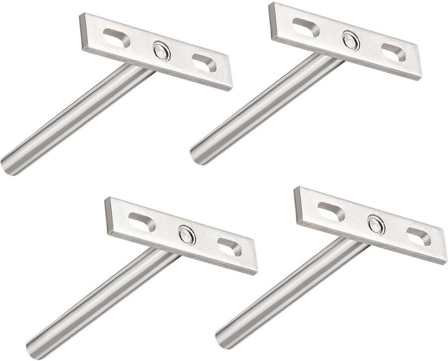 4Pcs Floating Shelf Brackets 4 Inch 100mm Invisible Hidden Heavy Duty Shelf Support for Hidden Wooden Shelves Wall Mounted Decoration