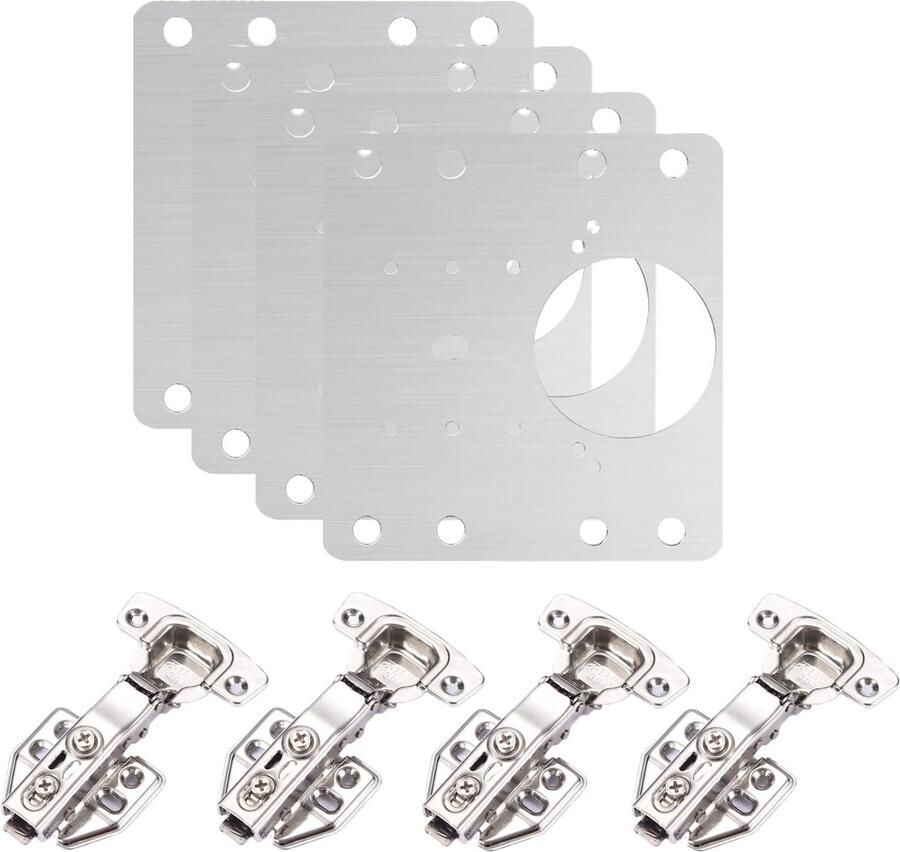 4Pcs Hinge Repair Kit Cabinet Hinge Repair Board Repair Kit Furniture Hinge Wardrobe Doors and Other Furniture