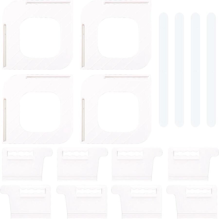 4Pcs Open Corner Sheet Holders met Sluitstrips Set Plastic Sluitende Bladhouders Universele Matras Hoekspanner Zeg Vaarwel Tegen Losse Lakens (Wit)