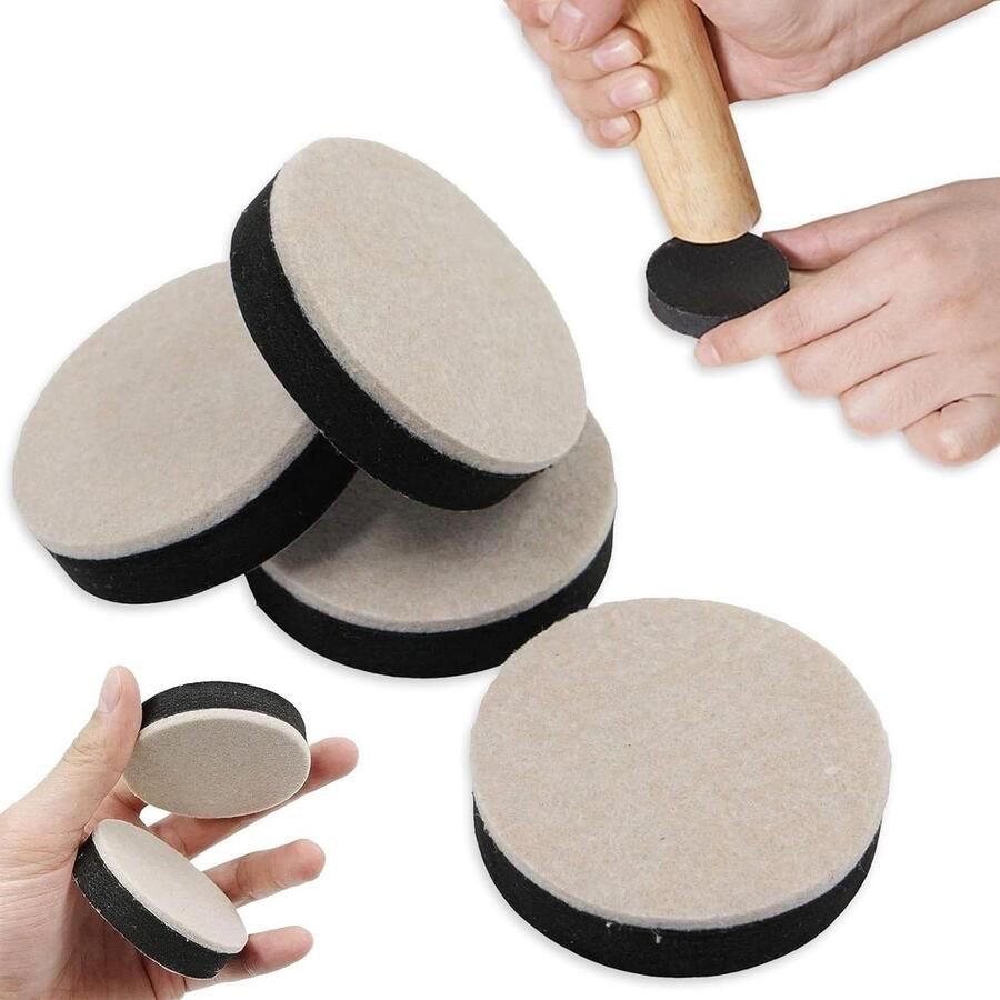 4Pcs Self Adhesive Felt Glides Furniture Booster Round (Diameter 5cm Height 1.5cm) for Chairs