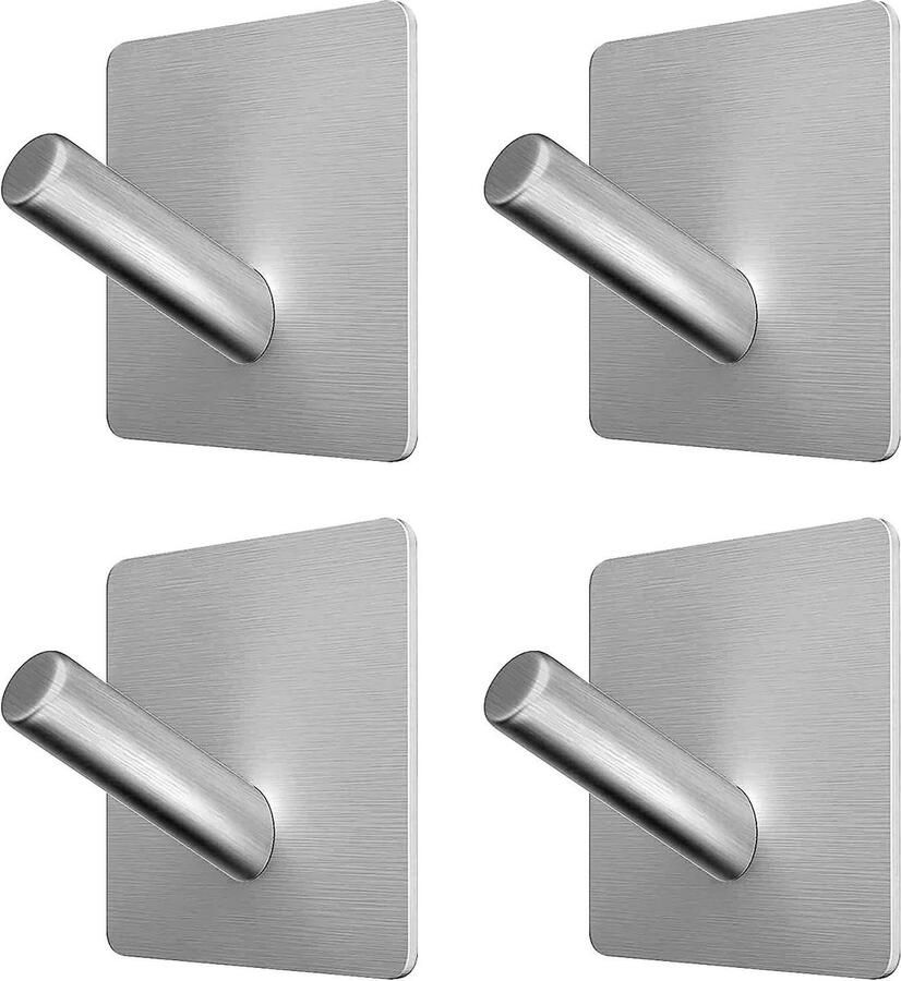 4pcs Self Adhesive Stainless Steel Heavy Duty Hood Hooks Waterproof and Rustproof Kitchen Bathroom Toilet Cabinet klevende spijker