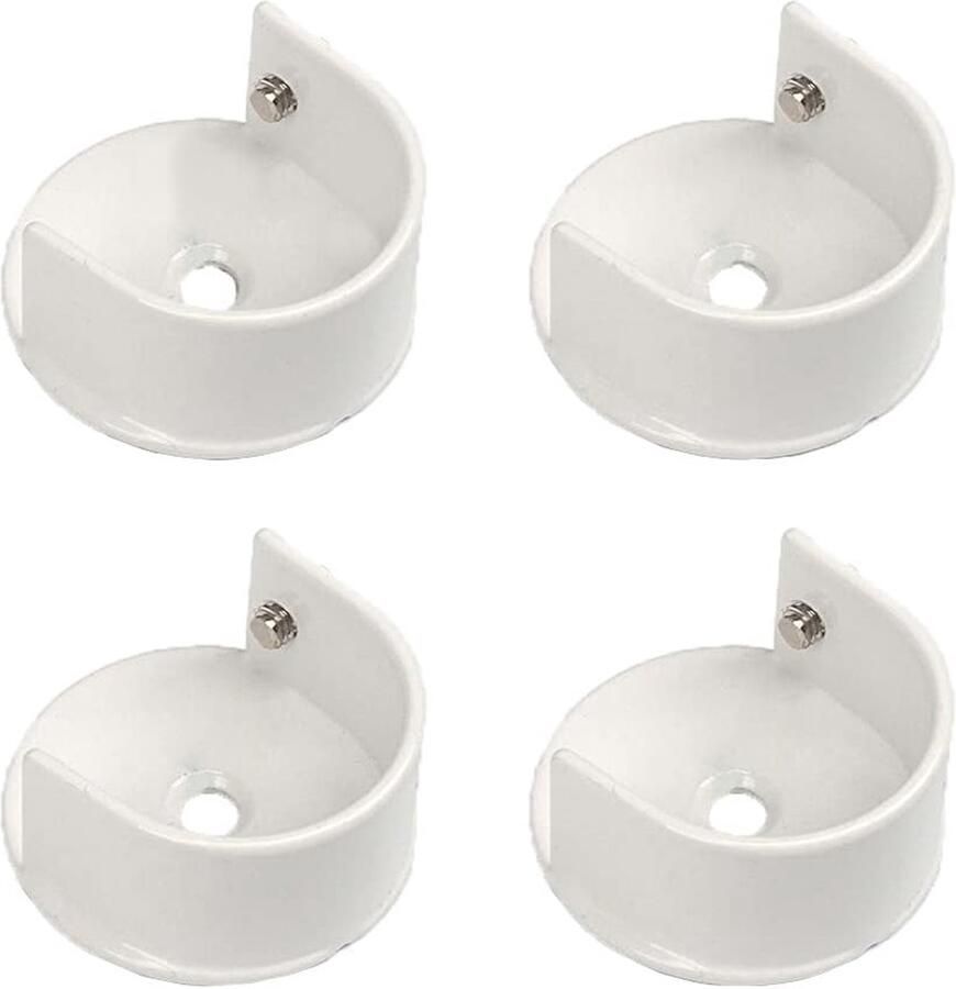 4pcs Wardrobe Post Caps 28mm U Shape Flange Bar Holder Heavy Duty Curtain Rod Pole End Supports voor Cabinet en Douchegordijnen