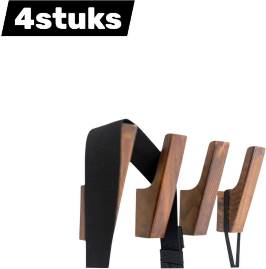 4stuks Haak Massief hout Sterke lijm Kapstokhaak Geschikt voor badkamer slaapkamer opbergrek Walnoot