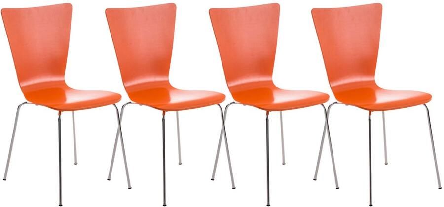 4x Bezoekersstoel Vergaderstoelen Ergonomische Zitting Stapelbaar Design