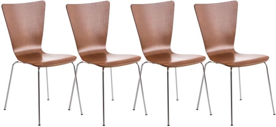 4x Bezoekersstoel Vergaderstoelen Ergonomische Zitting Stapelbaar Design