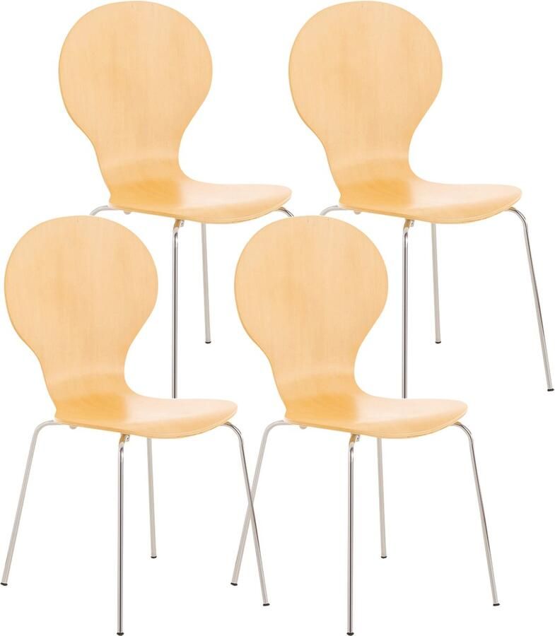4x Ergonomische Stapelstoel Bezoekersstoel Ruimtebesparend Design