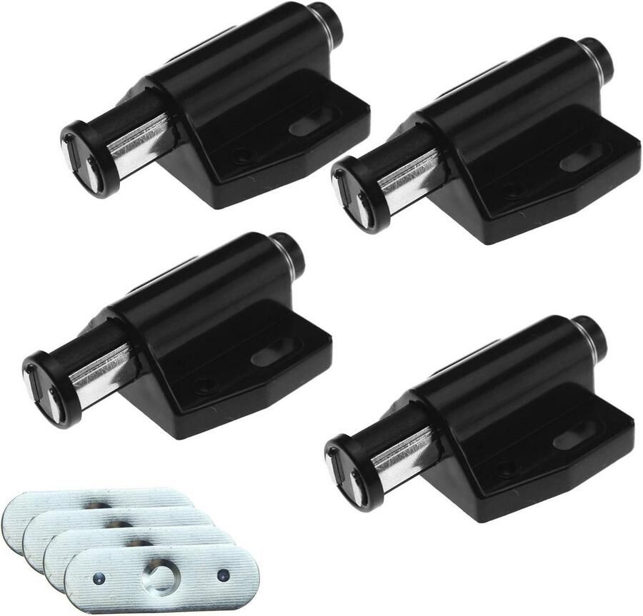 4x Magnetische Push to Open Touch Latch Catch Demper voor Kast en Lade Zwart