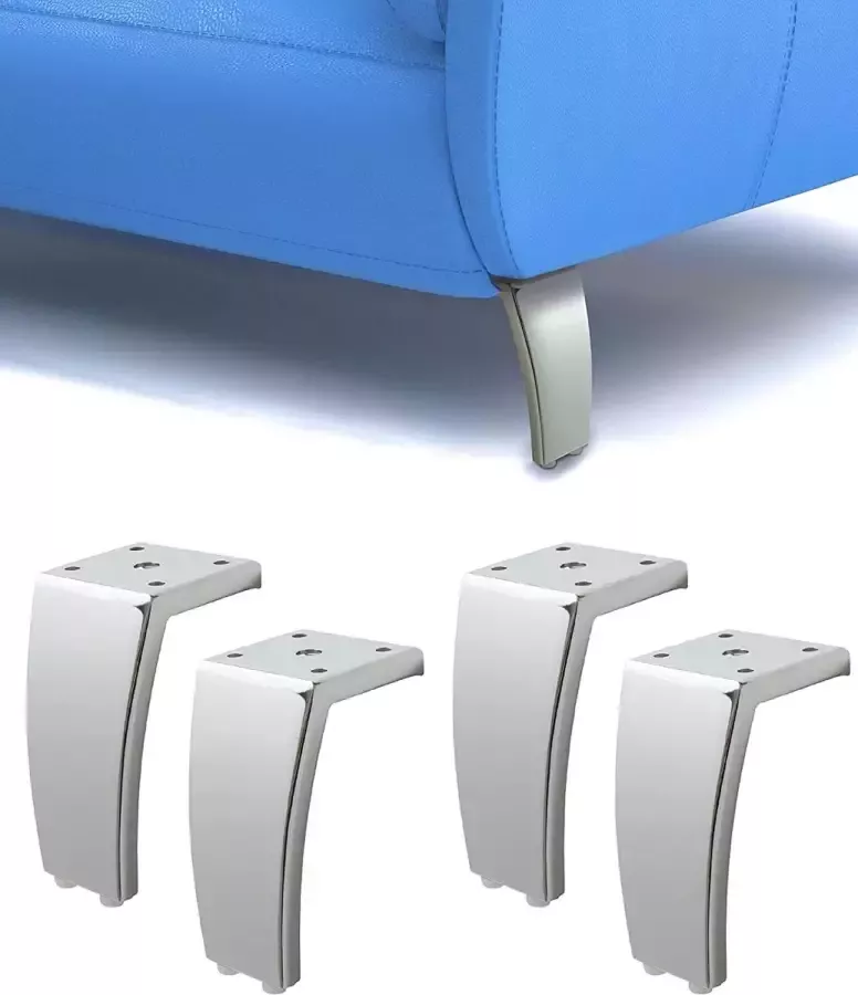 4x meubelpoten bankpoten model winter hoogte 130 mm in de uitvoering voor fauteuils en kasten 4 metalen poten van ijzer meubelpoten kleur chroom kleur verchroomd 120 mm
