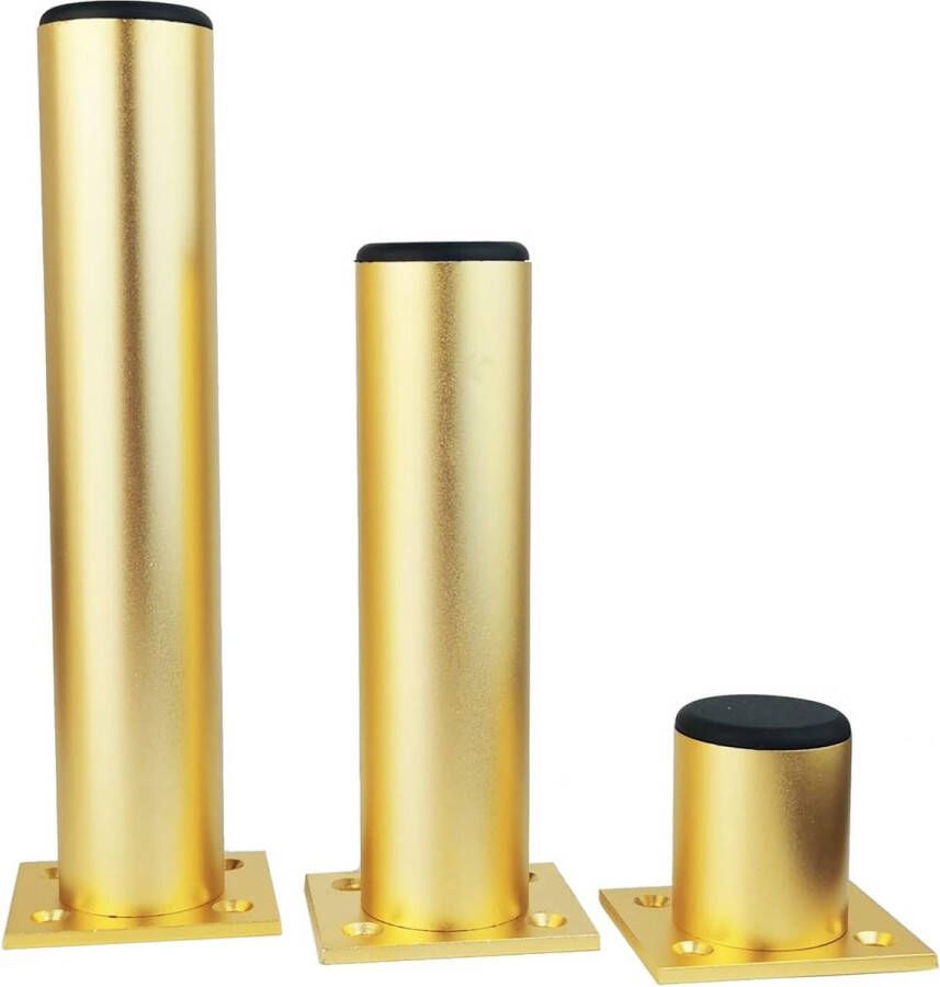 4x Meubelpoten Meubelpoot Meubel Voeten Tafelpoten Metalen Poten voor meubilair Kastpoten Bankpoten 100MM Gouden