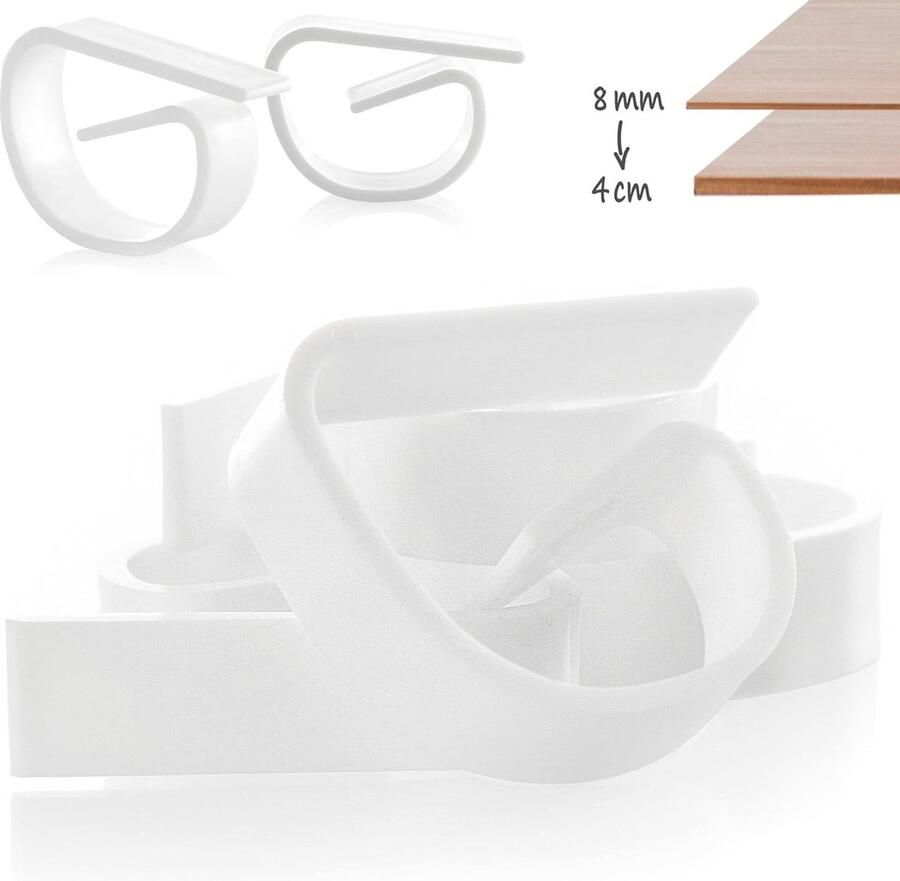 24x tafelkleedclips van onbreekbaar plastic in wit tafelkleedgewicht tafelkleedhouder gemaakt in Duitsland (24 stuks)