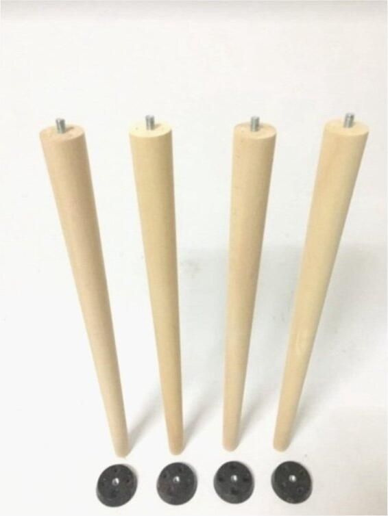 4x Tafelpoten Beukenhout 40 cm – Inclusief Bevestiging