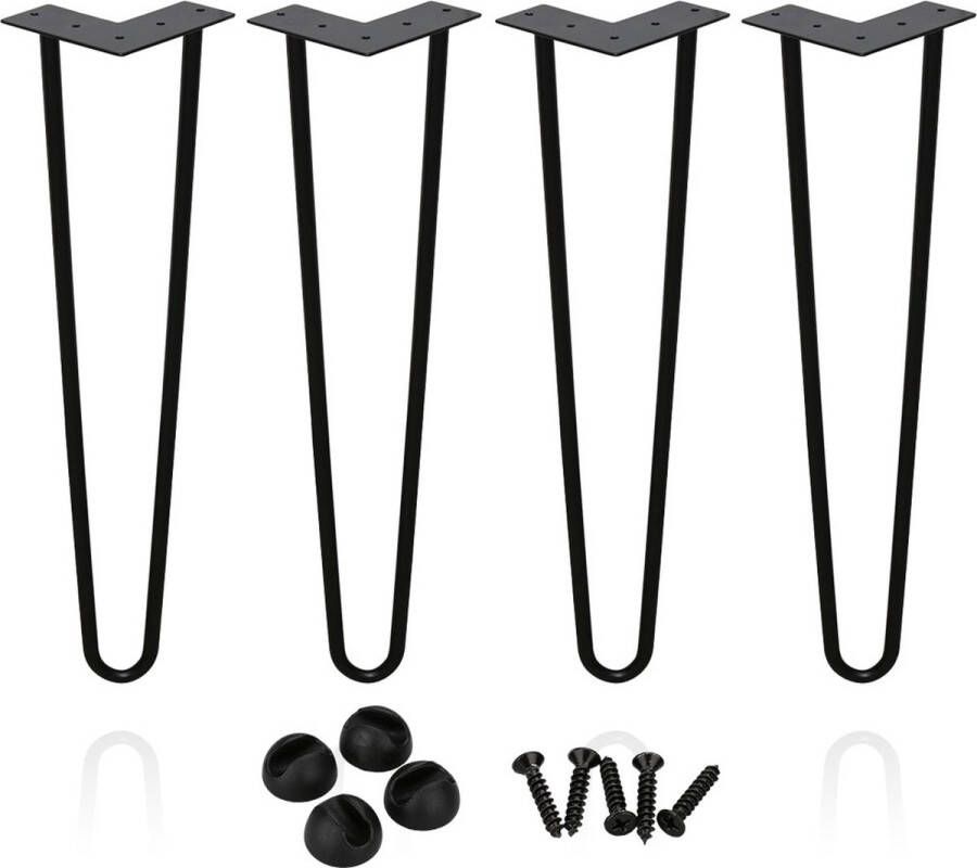 4x Tafelpoten staal Haarspeld tafelpoten Heavy Duty tafelpoten staal DIY tabel frame 2 stokjes 35cm